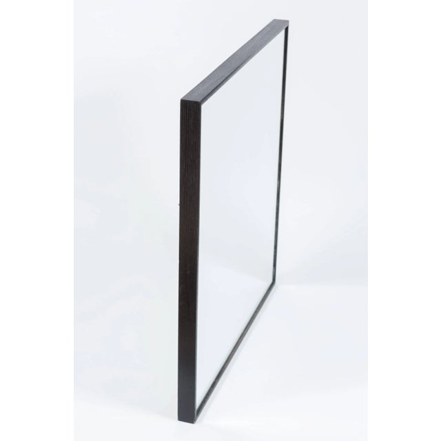 Modern Blackened Oak Square Mirror For Sale - Image 4 of 8
