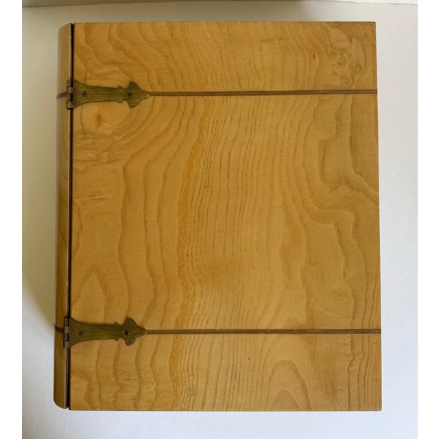 Vintage Bombay Company Faux Book Storage Box, Wood & Brass Hinged Decorative Box, 1990s For Sale - Image 11 of 11