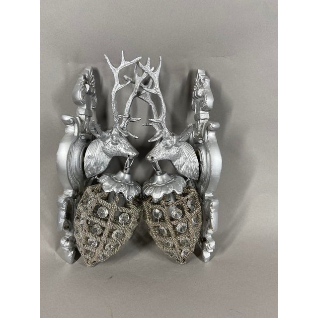 Infuse your interior with refined French grandeur through this Late 20th Century Pair of Louis XVI Style Deer Head Wall...