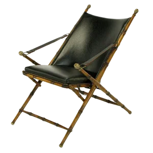 Italian Campaign Chair in Black Leather