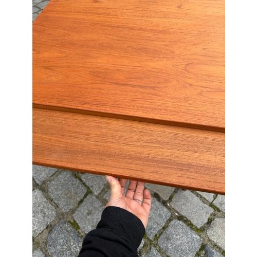Extendable Teak Dining Table with Oak Legs For Sale - Image 3 of 11