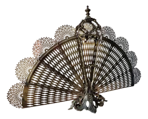 Antique French Brass Peacock Tail Pare-Feu / Fireplace Screen, 1800s