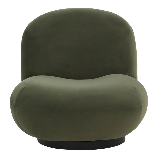 Stevie Velvet Accent Chair - Olive Green/Black For Sale