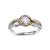 Immerse yourself in the sheer elegance of this 14K two-toned gold engagement ring, where luxury and unique design...