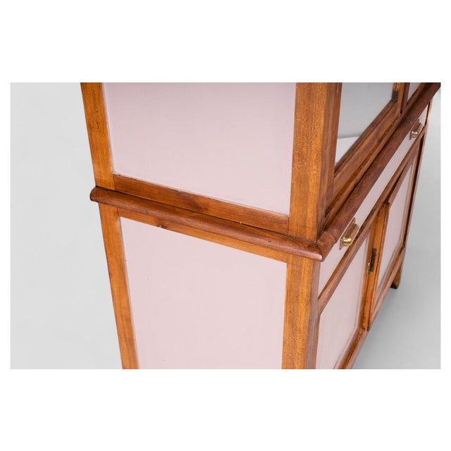 Shabby Chic Sideboard in Wood with Marron Glacé Finish, Mirrors, and Pull-Out Shelf For Sale - Image 10 of 11