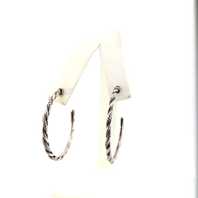 Authentic John Hardy Estate "Jai" Hoop Earrings 1.75" Silver JH105 TRUSTED SELLER SINCE 2002 PLEASE SEE OUR HUNDREDS OF...