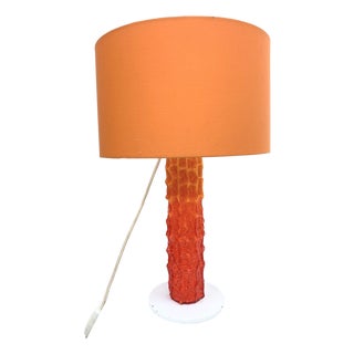 Space Age Orange Table Lamp, 1970s For Sale
