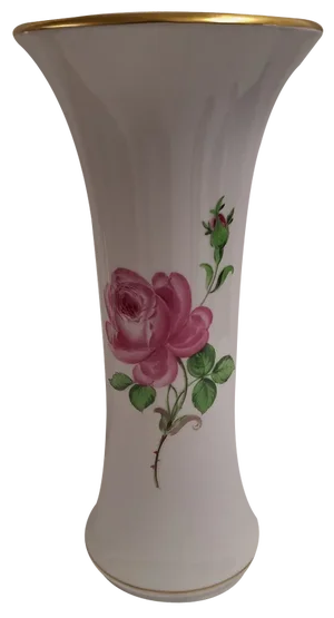 Hand-Painted Flower Vase in White Porcelain from Meissen, 1970s