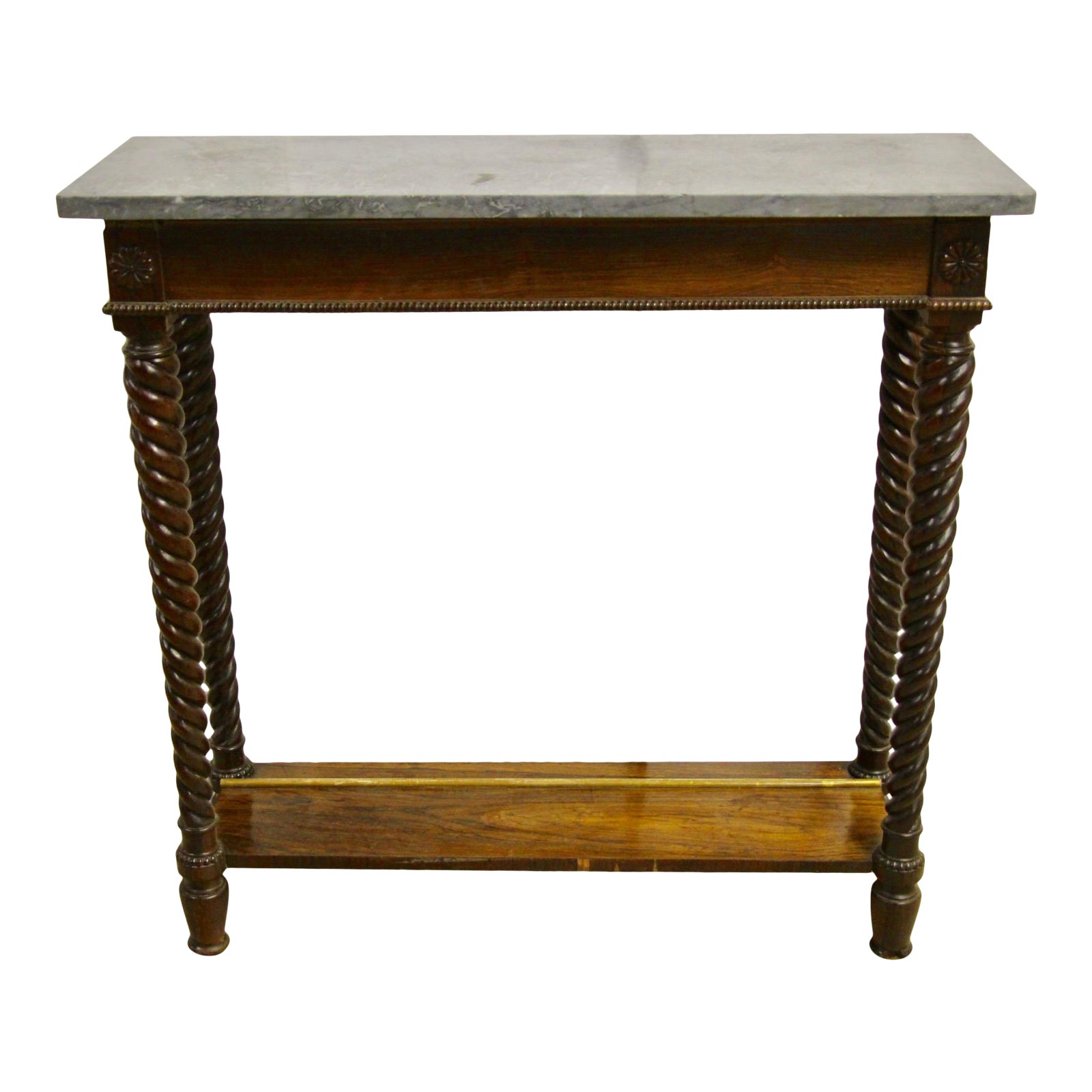 Reclaimed Marble Top Narrow Console Table Chairish