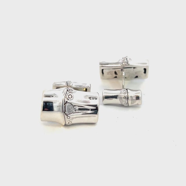 1990s 1990s Georg Jensen Estate Bambo Cufflinks Sterling Silver, 2 Pieces For Sale - Image 5 of 12