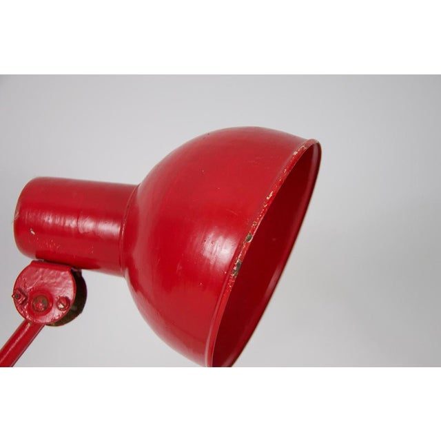 Mid-Century Red Metal Table Lamp attributed to Kaiser, 1960s, Germany from Kaiser Idell / Kaiser Leuchten For Sale - Image 10 of 12