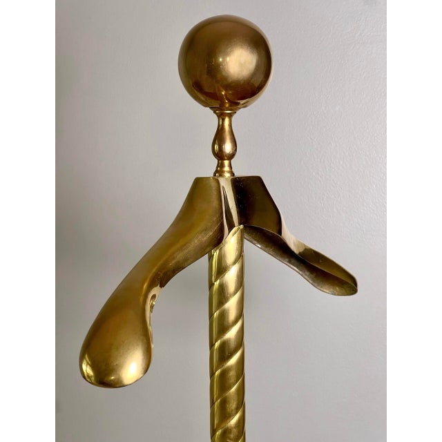 Metal Midcentury Brass Clothing Valet, Hollywood Regency Style, 1940s For Sale - Image 7 of 13