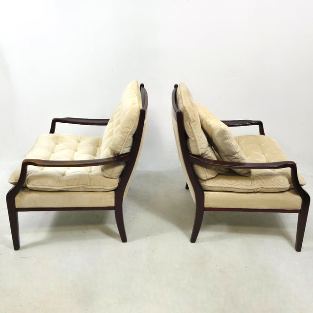 Club Chairs in Beige Corduroy, 1970s, Set of 2, in Very Good conditions. Designed 1960 to 1969