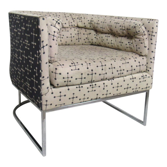 Mid-Century Chrome Club Chair For Sale