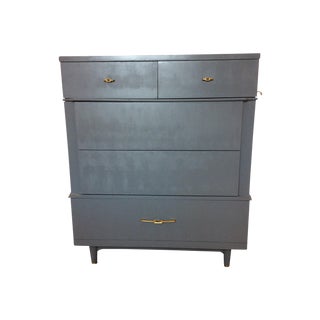 Mid-Century Modern Painted Blue/Gray Dresser For Sale