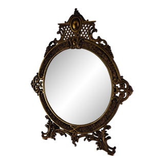 Art Nouveau Brass Wall Mirror by Bradley & Hubbard, Early 20th C. For Sale
