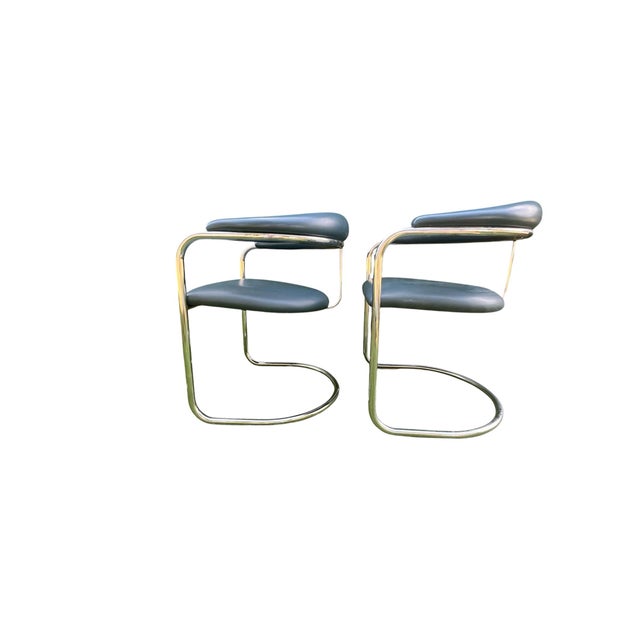 Bauhaus Bauhaus Ss33 Chrome Cantilevered Armchairs Attributed to Anton Lorenz for Thonet For Sale - Image 3 of 9