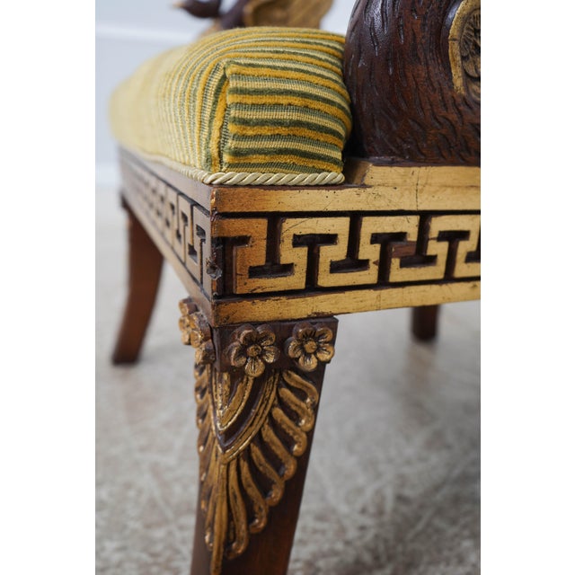 Egyptian Style Gilt Carved Hall Chair W. Swans For Sale - Image 14 of 18