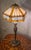 Antique Bronze Base Lamp with Handmade Stained Glass Lampshade, 1890 For Sale - Image 3 of 3