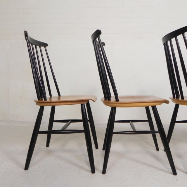 Vintage Model Fanett Spindle Chairs from Tapiavaara, 1960s, Set of 4 For Sale - Image 16 of 18