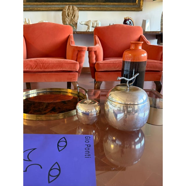 Metal 1970s Modern Silver-Plated Apple Wine Cooler / Ice Bucket, Teghini Firenze For Sale - Image 7 of 12