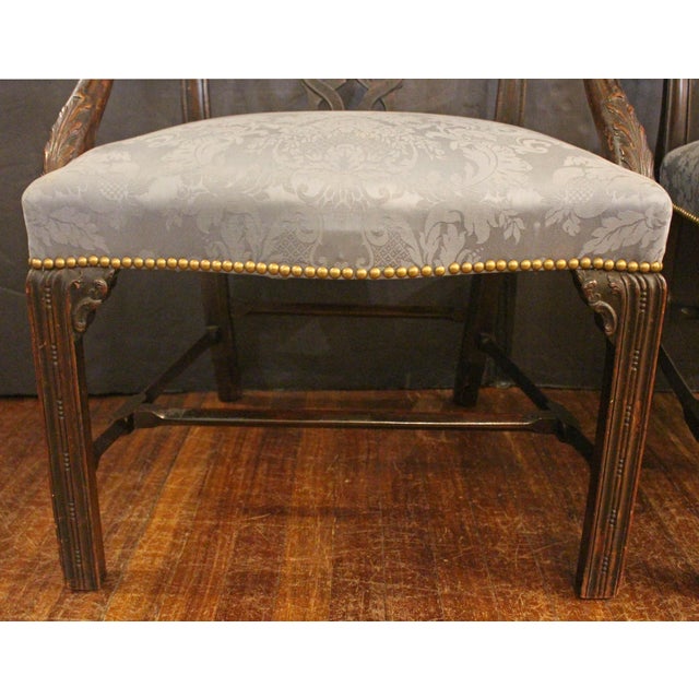 Traditional Late 19th Century Pair of George III Style Mahogany Arm Chairs For Sale - Image 3 of 8