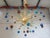 Brass Italian Murano Glass Sputnik Multicolors in Brushed Brass Chandelier For Sale - Image 8 of 13