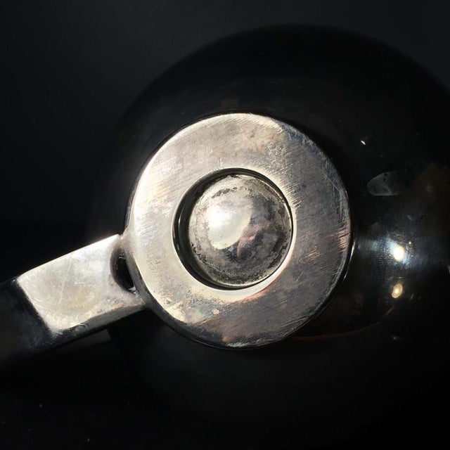 Metal Art Deco Modernist Silver Metal Tea or Coffee Service, 1940s, Set of 3 For Sale - Image 7 of 9