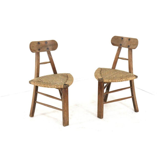 Brutalist Tripod Chairs, Set of 2 For Sale - Image 9 of 18