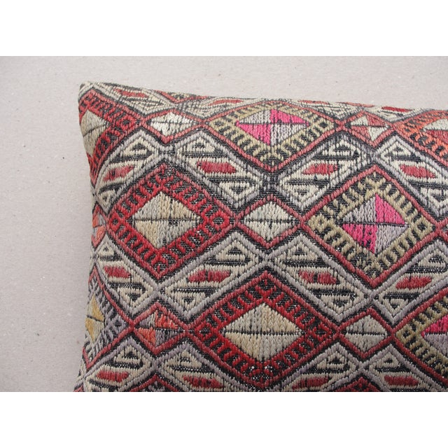 Turkish Lumbar Kilim Rug Pillow Cover 14 X 20 For Sale - Image 3 of 14