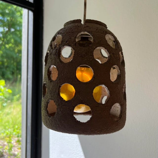 Mid 20th Century John Mason Ceramic Pendant Lamp For Sale - Image 5 of 7