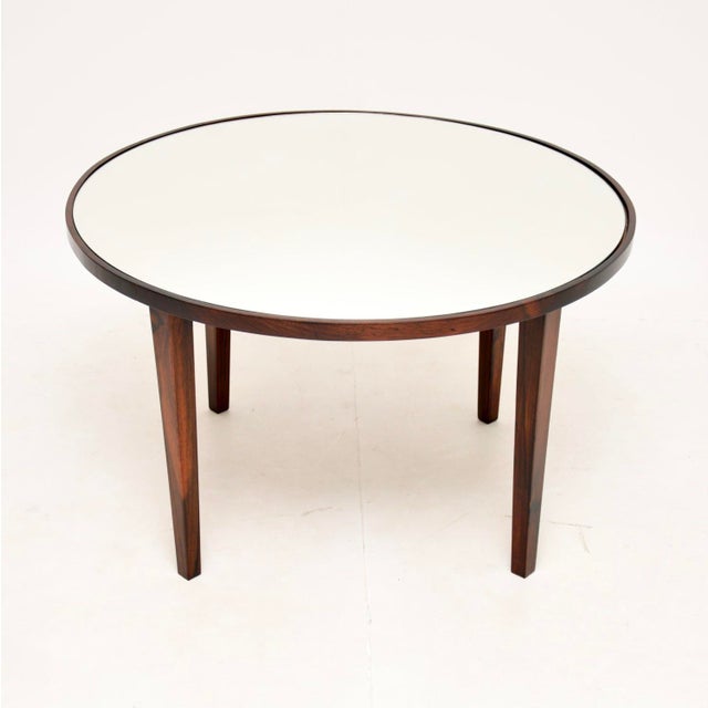 Mid-Century Modern Vintage Mirrored Rosewood Coffee Table For Sale - Image 3 of 7