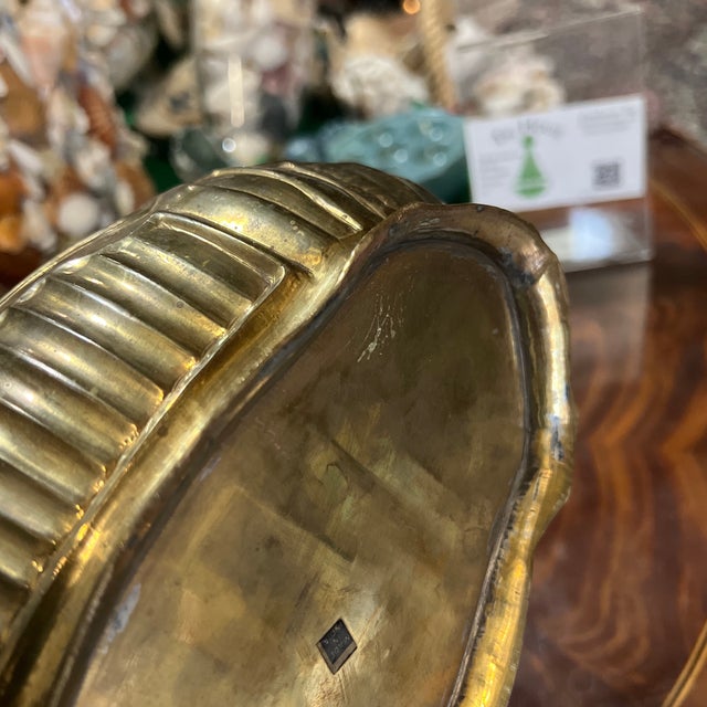 1970s Detailed Vintage Oblong Shaped Etched Brass Catchall For Sale - Image 5 of 5