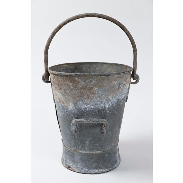 French Country Antique French Zinc Milk Bucket, Early 20th Century For Sale - Image 3 of 10