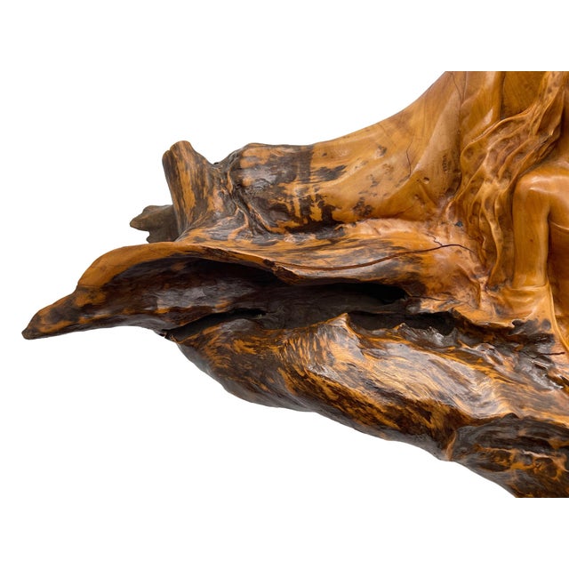 Large Carved Mahogany Sculpture of Two Reclining Women, Circa 1970s For Sale - Image 17 of 18