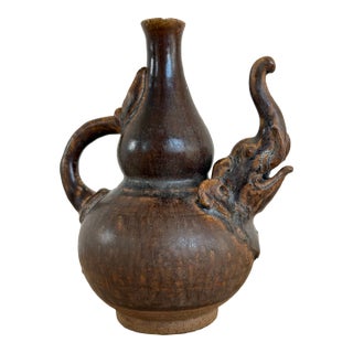 Figural Elephant Stoneware Vessel For Sale