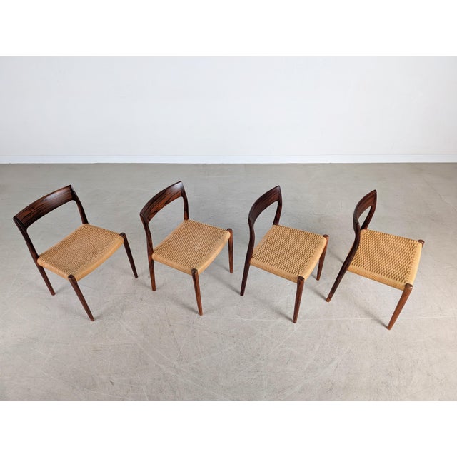 Brown Model 75 Chairs in Rosewood by Niels Otto Møller, Set of 4 For Sale - Image 8 of 13