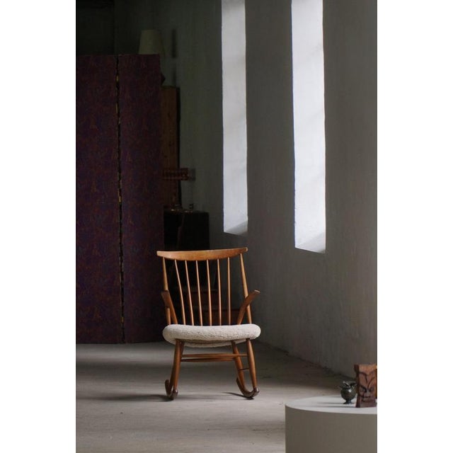 Danish Modern Rocking Chair by Illum Wikkelsø for N. Eilersen, 1960s For Sale - Image 14 of 15