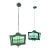 Pair of Antique French Green Lantern Pendants For Sale