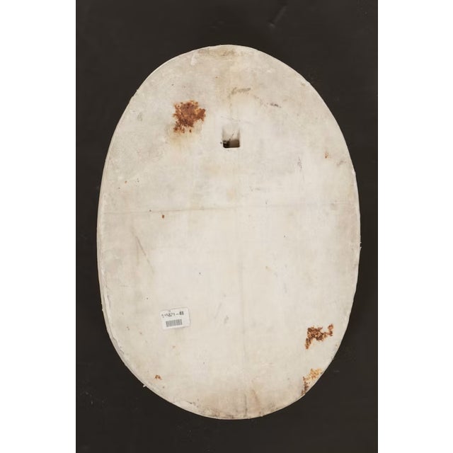 19th Century Neoclassical Painted Marble Relief Portrait Oval Plaque For Sale In Los Angeles - Image 6 of 7