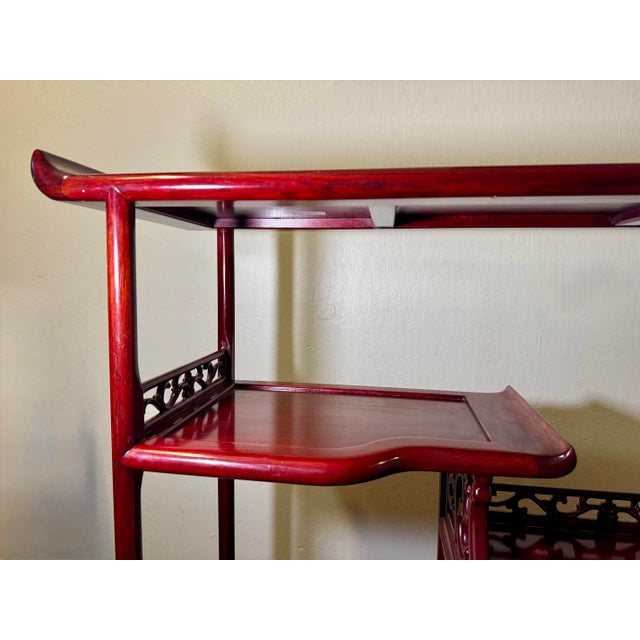Chinese Chinoiserie Asymmetric Étagère Display Cabinet With Pagoda Top- Bogu Jia For Sale - Image 10 of 12