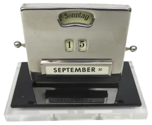 Bakelite, Metal, &amp; Acrylic Glass Perpetual Calendar by Jakob Maul, 1930s