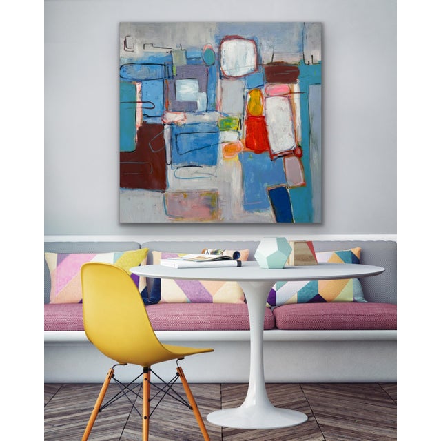 Abstract Modern Multicolored Geometric Color Block Canvas - Original Acrylic Art For Sale - Image 3 of 9