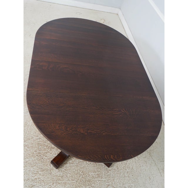 Stickley Mission Oak Round Dining Table For Sale - Image 13 of 18