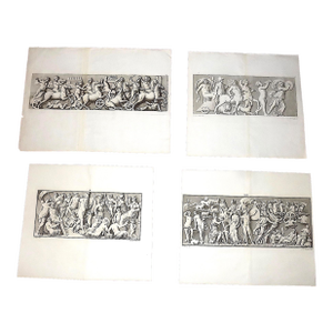 Antique Early 19th Century Large Folio Greco-Roman Mythological Copperplate Engravings - Set of 4