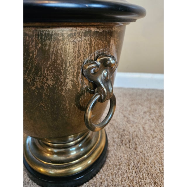 Metal Vintage Brass Urn Table Lamp For Sale - Image 7 of 7