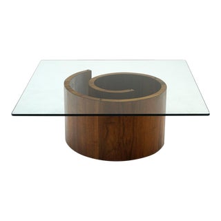 1960s Vladimir Kagan Square Snail Coffee Table For Sale