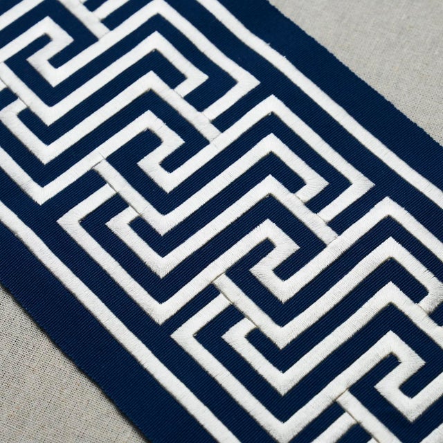 Schumacher Sample - Schumacher Labyrinth Tape in Navy For Sale - Image 4 of 4