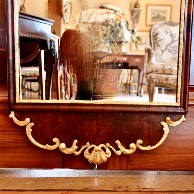 Scandinavian Rococo Walnut and Gilt Mirror For Sale - Image 9 of 10