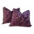 Contemporary Velvet Brocade Damask Pillows With Pom-Pom Fringe- a Pair For Sale